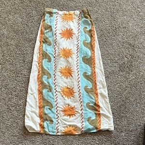 Billabong Sun and Wave Maxi Skirt - Orange, Blue, White